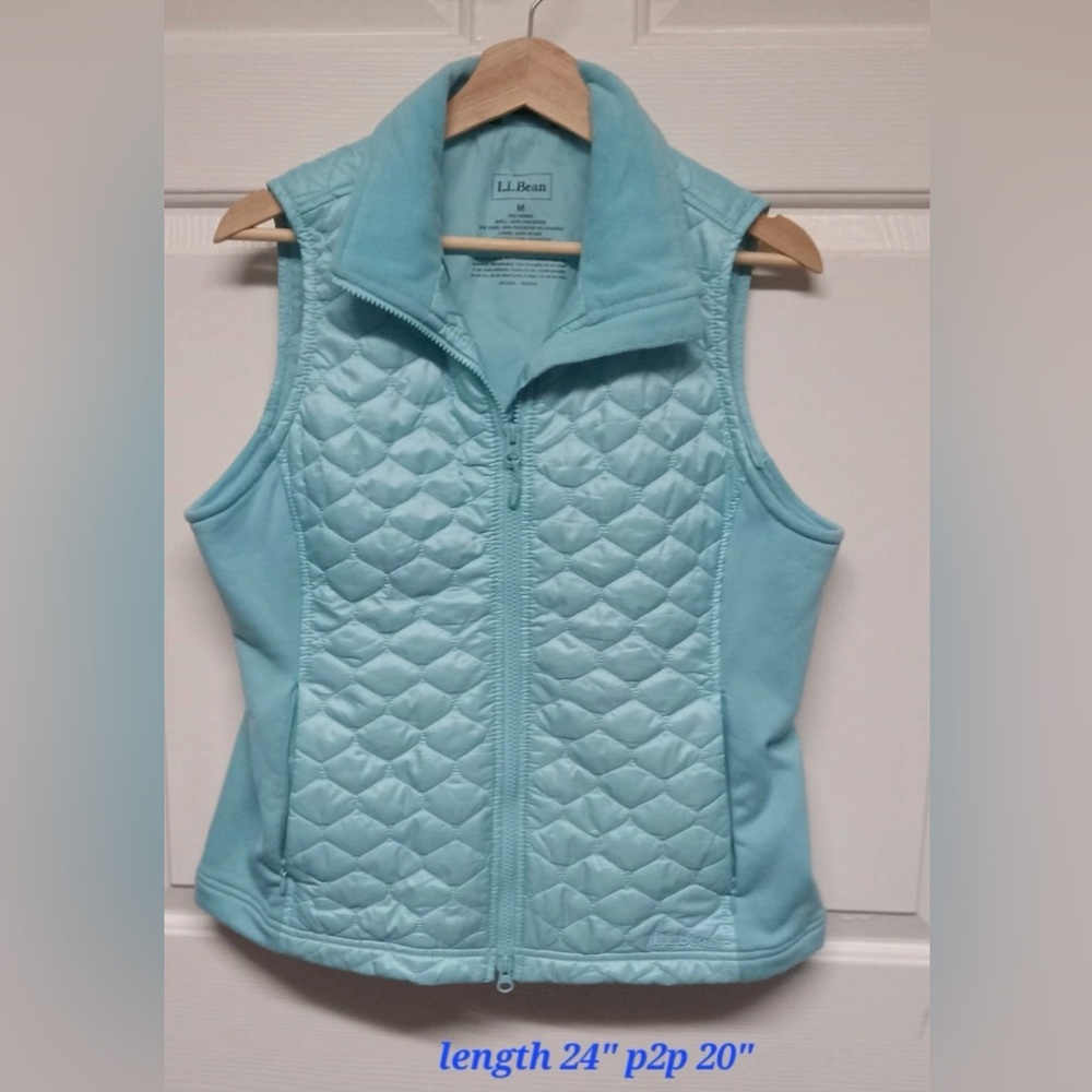 L.L. Bean Light Blue Quilted Vest Sz M